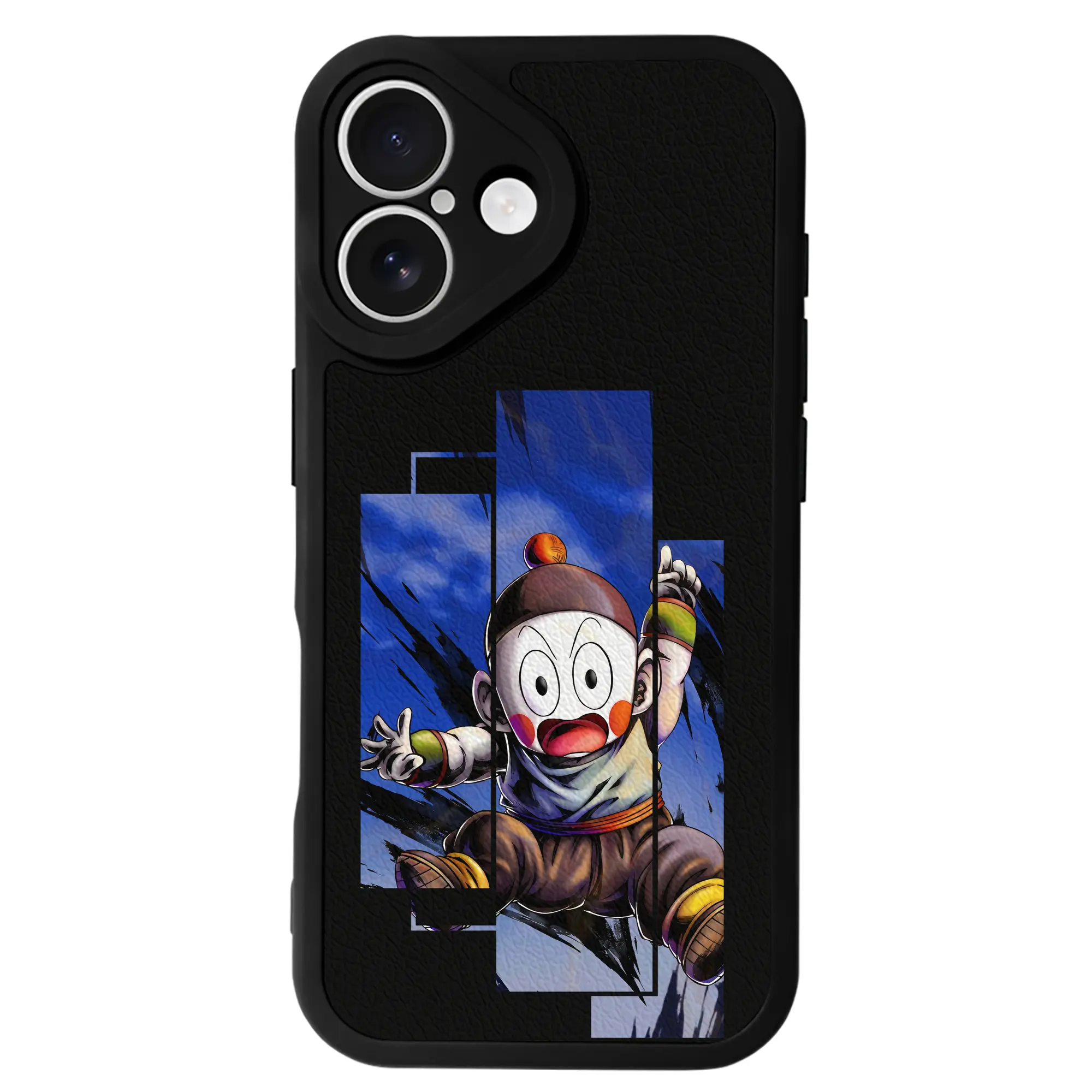 ドラゴンボール グッズ チャオズ - IPhone 16シリーズ対応 ・ シリコンスマホケース ・ レザー調 ・ 高精度フィット ・ 耐衝撃 ・ ワイヤレス充電対応 ・ 精密カット